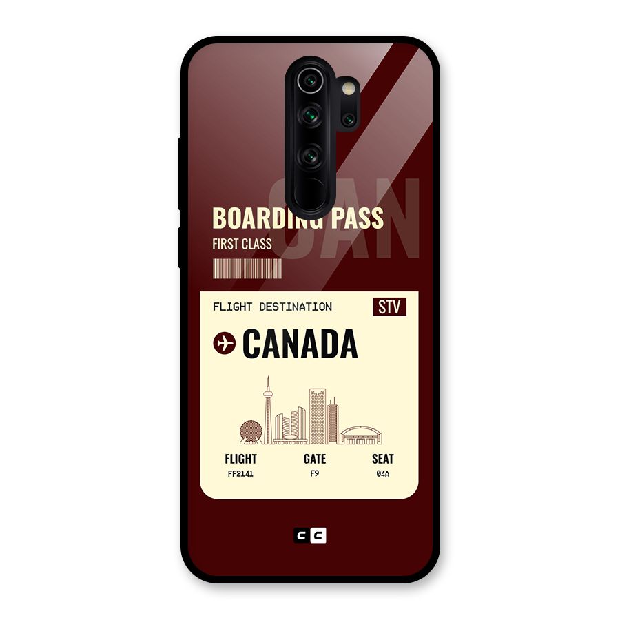 Canada Boarding Pass Glass Back Case for Redmi Note 8 Pro