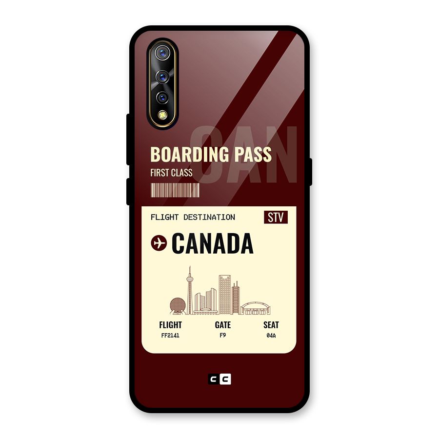 Canada Boarding Pass Glass Back Case for Vivo S1