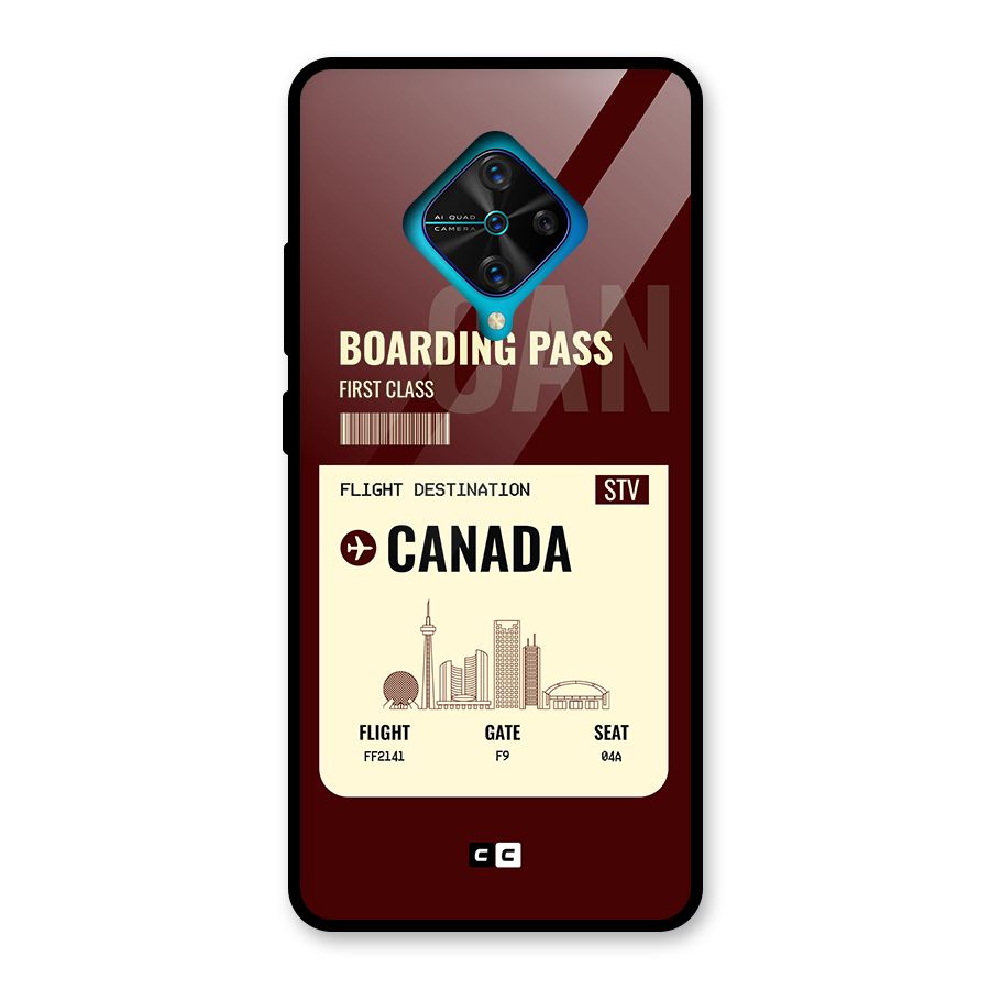 Canada Boarding Pass Glass Back Case for Vivo S1 Pro