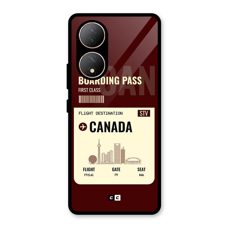 Canada Boarding Pass Glass Back Case for Vivo T2