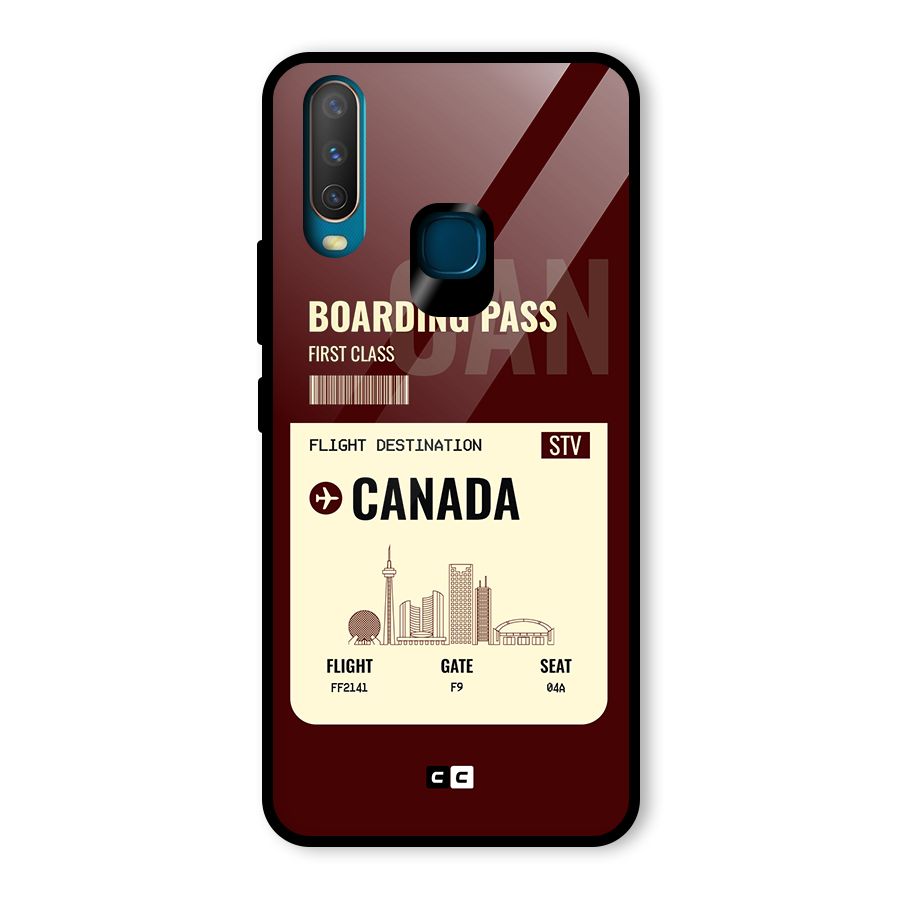 Canada Boarding Pass Glass Back Case for Vivo U10