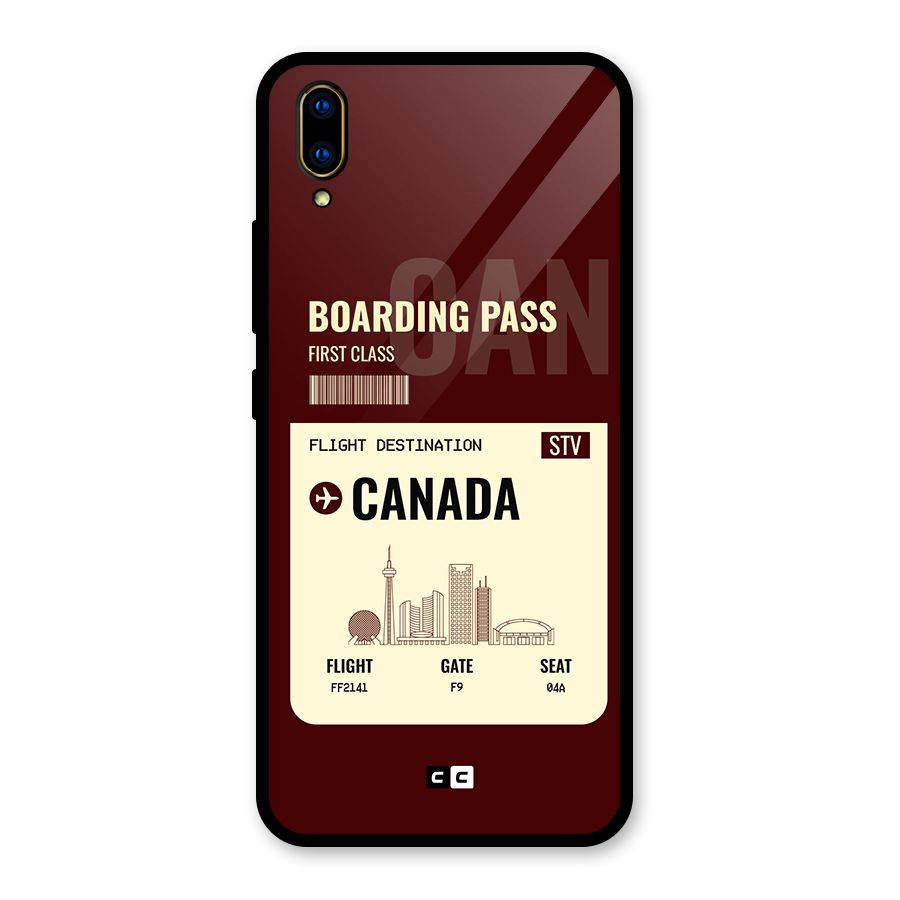 Canada Boarding Pass Glass Back Case for Vivo V11 Pro