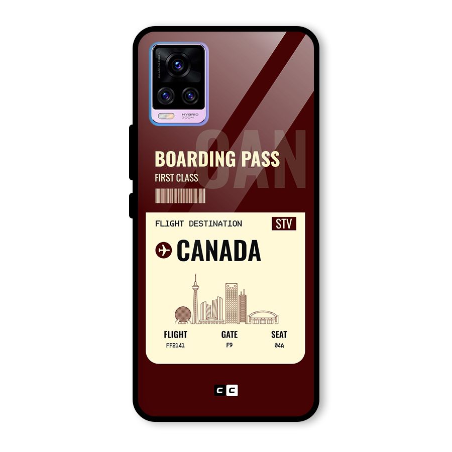 Canada Boarding Pass Glass Back Case for Vivo V20 Pro