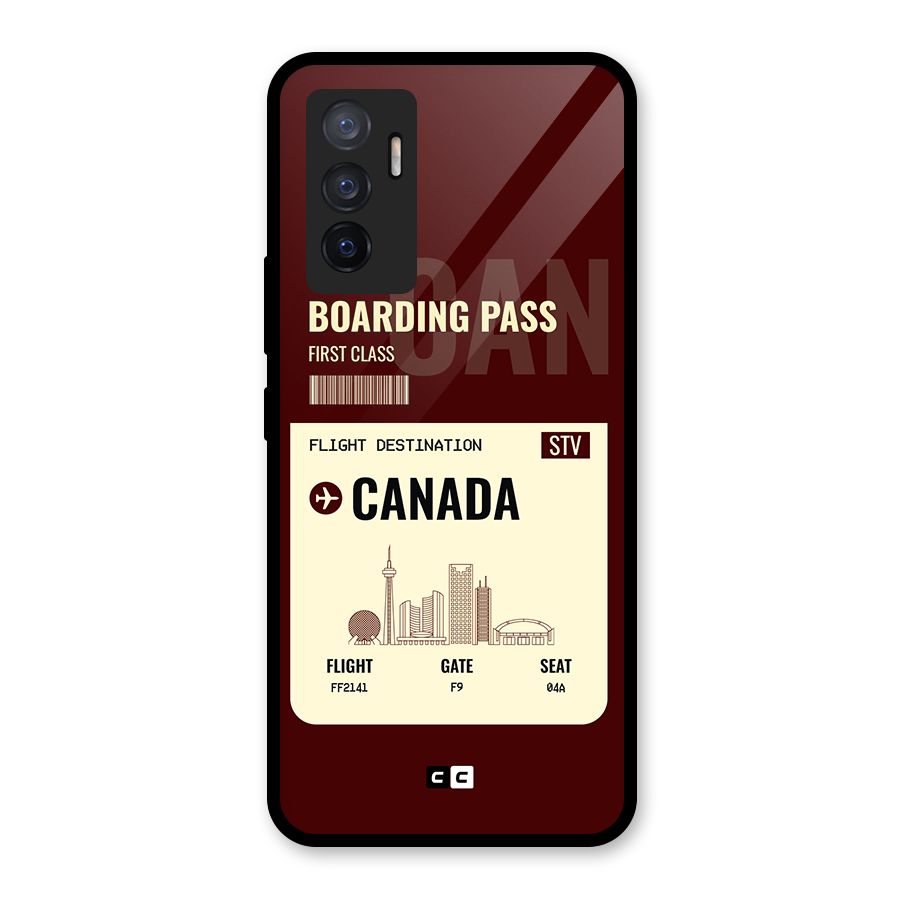 Canada Boarding Pass Glass Back Case for Vivo V23e