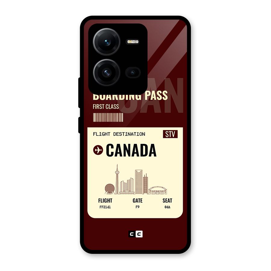 Canada Boarding Pass Glass Back Case for Vivo V25
