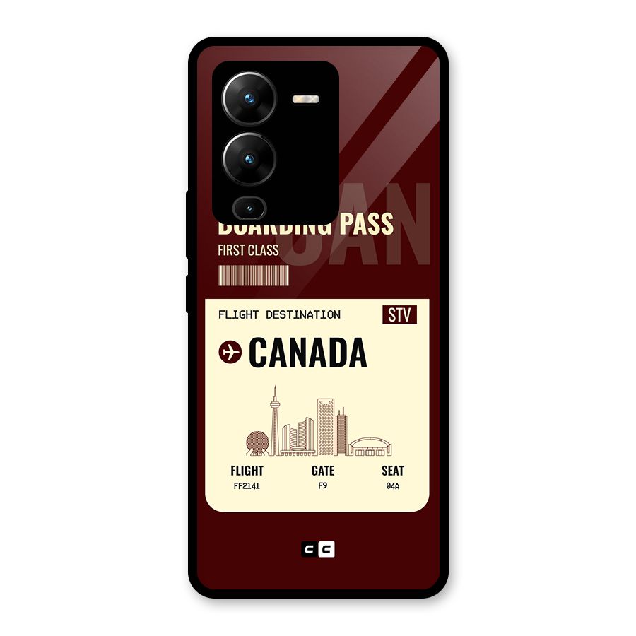 Canada Boarding Pass Glass Back Case for Vivo V25 Pro