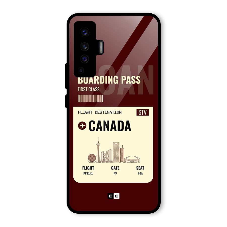 Canada Boarding Pass Glass Back Case for Vivo X50
