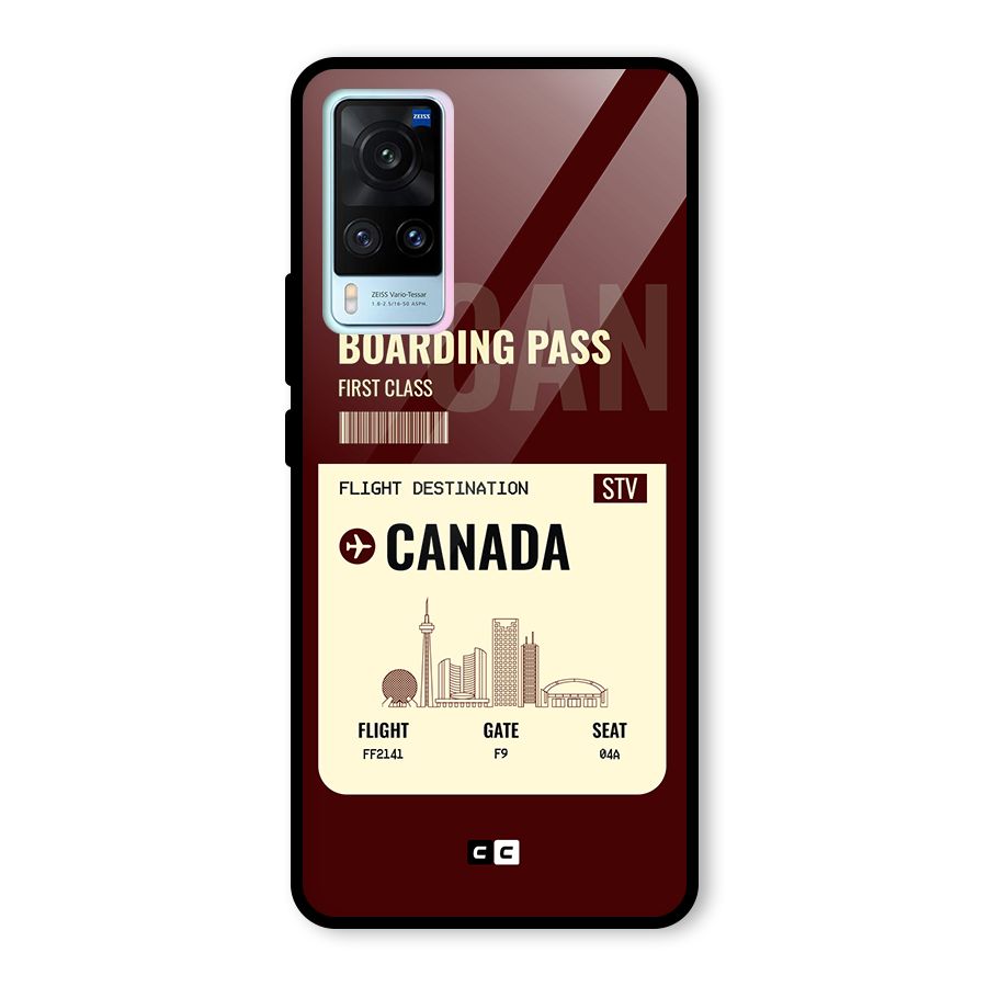 Canada Boarding Pass Glass Back Case for Vivo X60