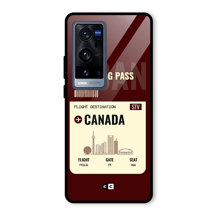 Canada Boarding Pass Glass Back Case for Vivo X60 Pro Plus