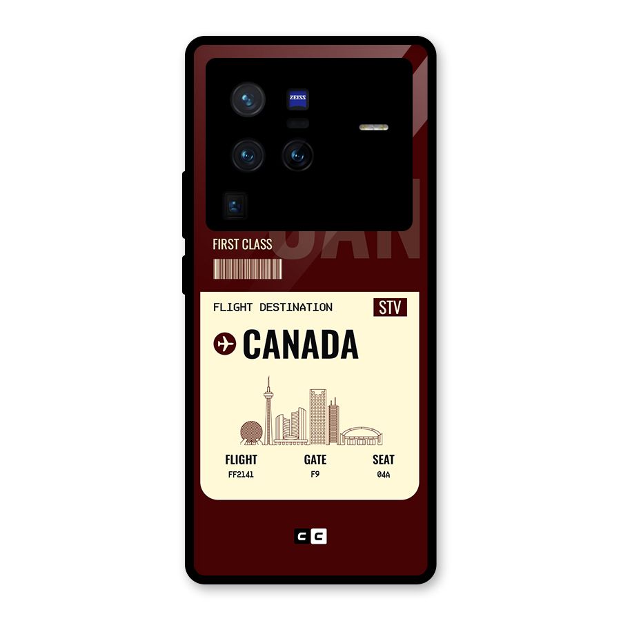 Canada Boarding Pass Glass Back Case for Vivo X80 Pro