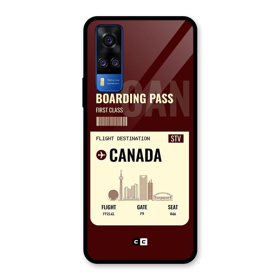 Canada Boarding Pass Glass Back Case for Vivo Y31