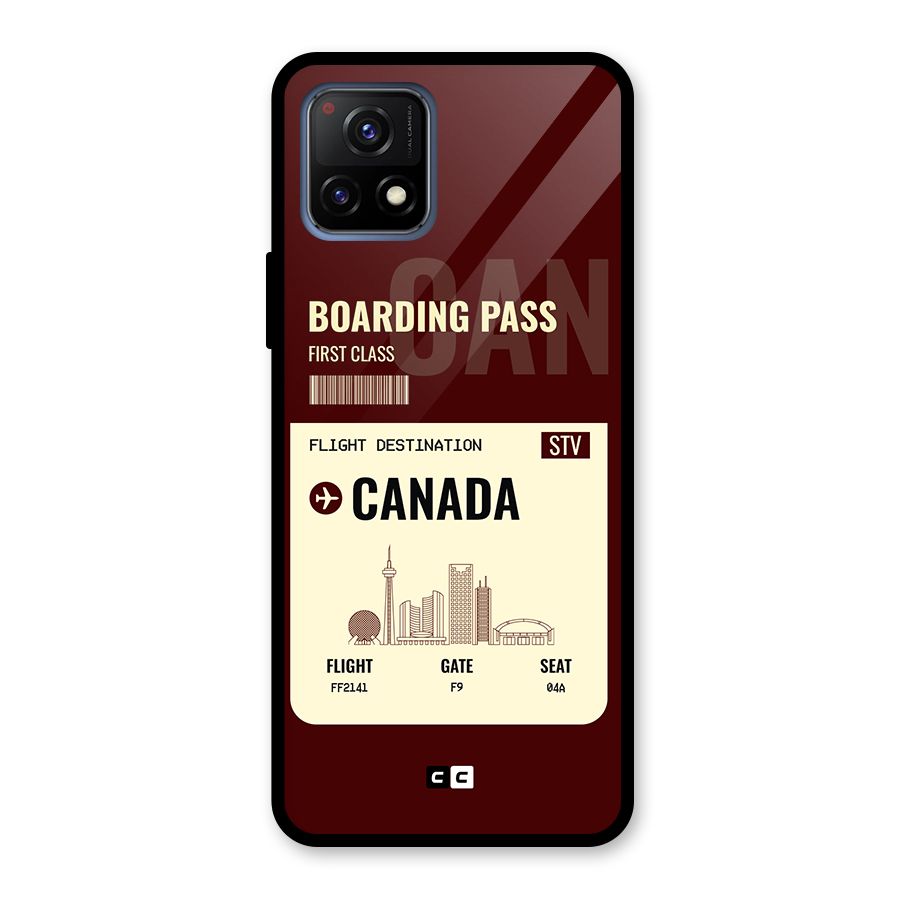 Canada Boarding Pass Glass Back Case for Vivo Y72 5G