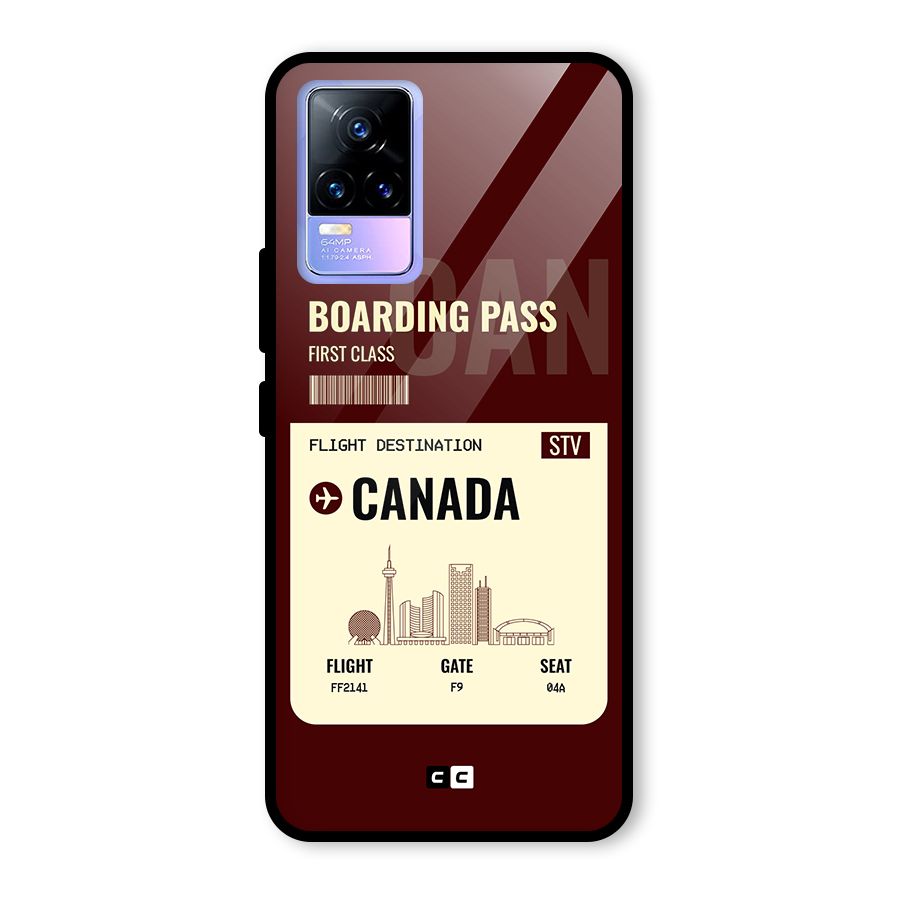 Canada Boarding Pass Glass Back Case for Vivo Y73