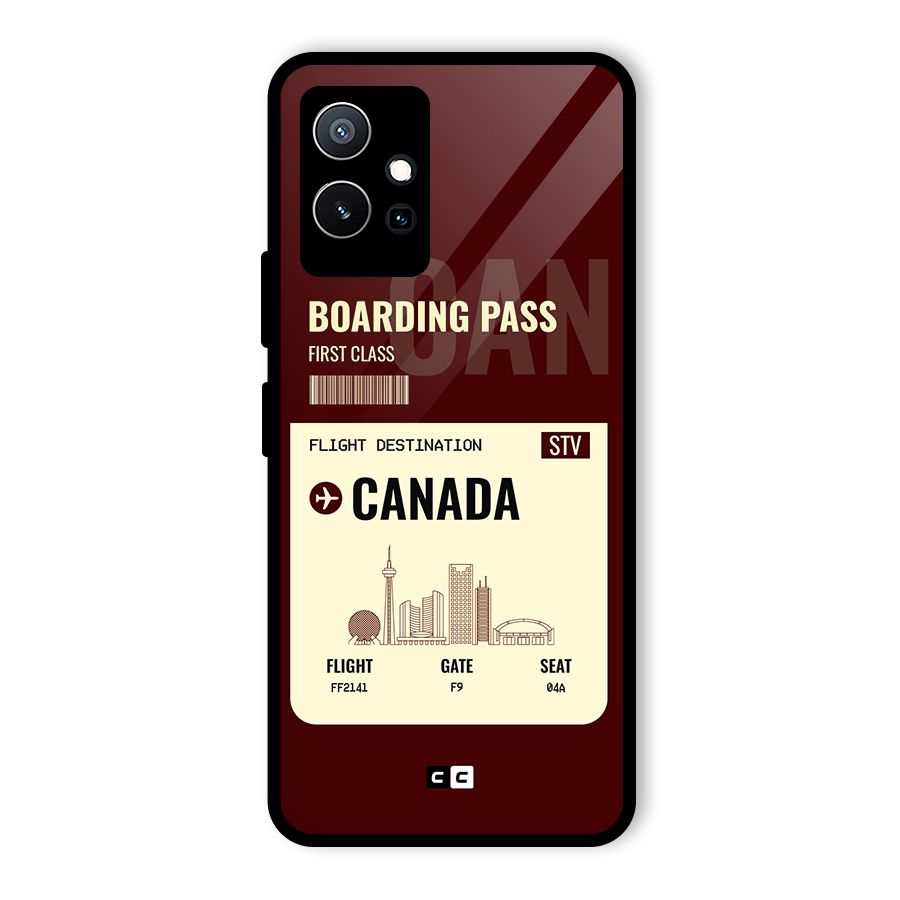 Canada Boarding Pass Glass Back Case for Vivo Y75 5G