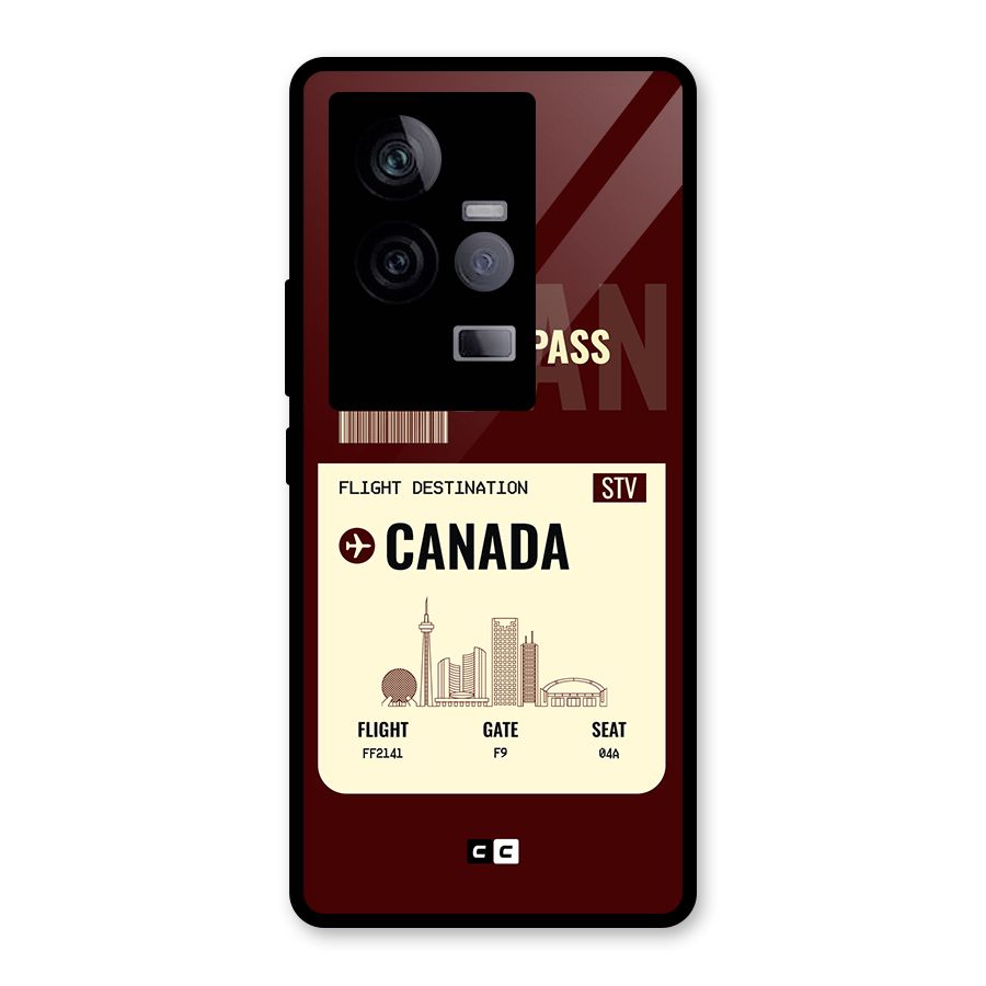 Canada Boarding Pass Glass Back Case for Vivo iQOO 11 5G