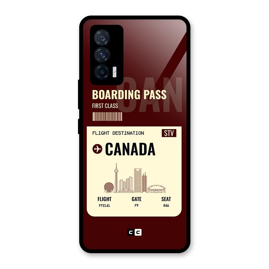 Canada Boarding Pass Glass Back Case for Vivo iQOO 7 5G