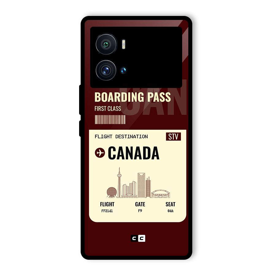 Canada Boarding Pass Glass Back Case for Vivo iQOO 9 Pro