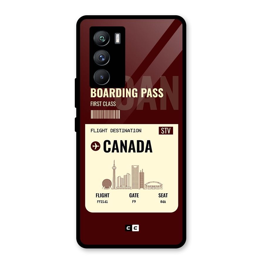 Canada Boarding Pass Glass Back Case for Vivo iQOO 9 SE