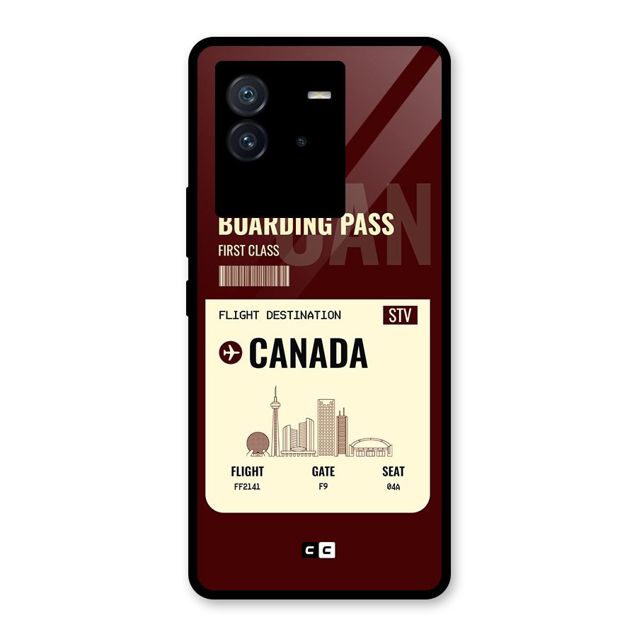 Canada Boarding Pass Glass Back Case for Vivo iQOO Neo 6 5G
