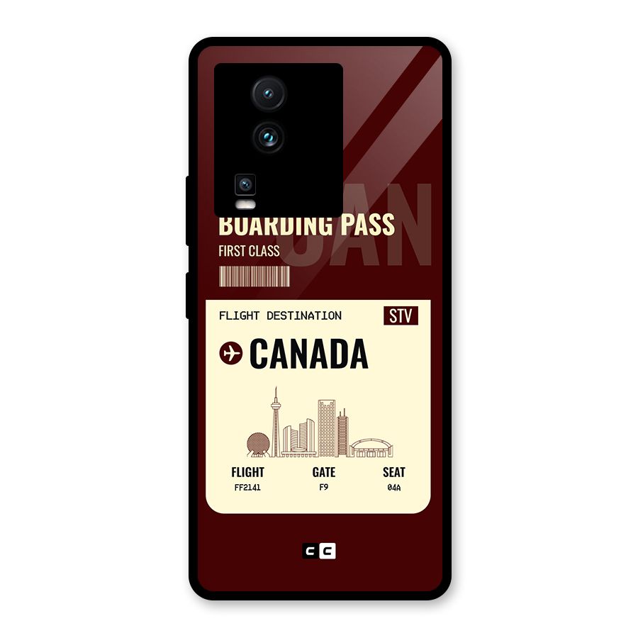 Canada Boarding Pass Glass Back Case for Vivo iQOO Neo 7 Pro