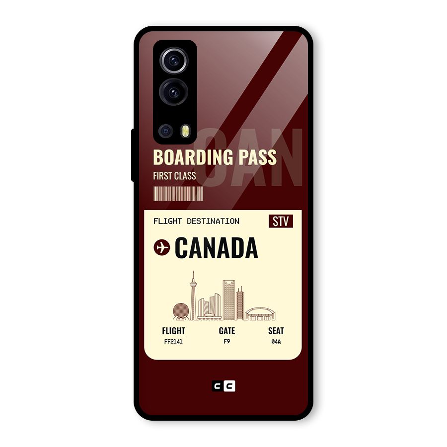 Canada Boarding Pass Glass Back Case for Vivo iQOO Z3