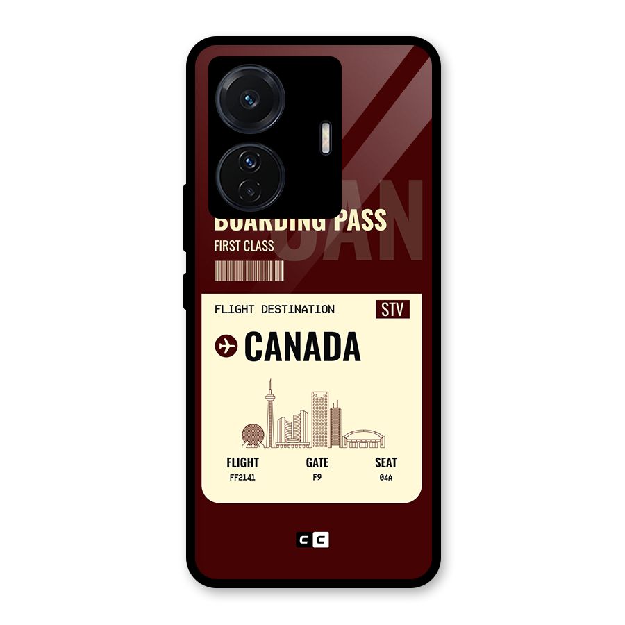 Canada Boarding Pass Glass Back Case for Vivo iQOO Z6 Pro