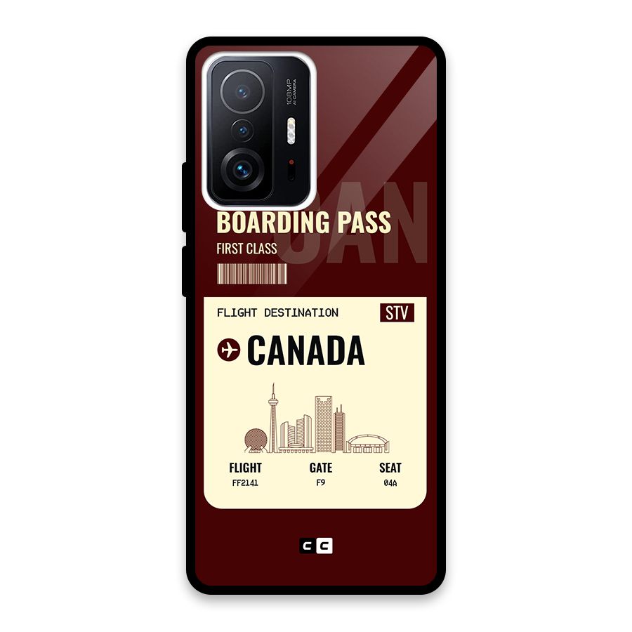 Canada Boarding Pass Glass Back Case for Xiaomi 11T Pro