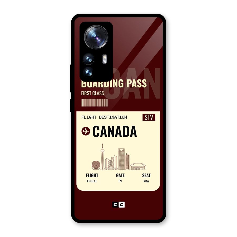 Canada Boarding Pass Glass Back Case for Xiaomi 12 Pro