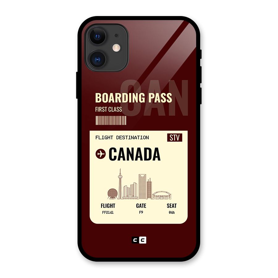 Canada Boarding Pass Glass Back Case for iPhone 11