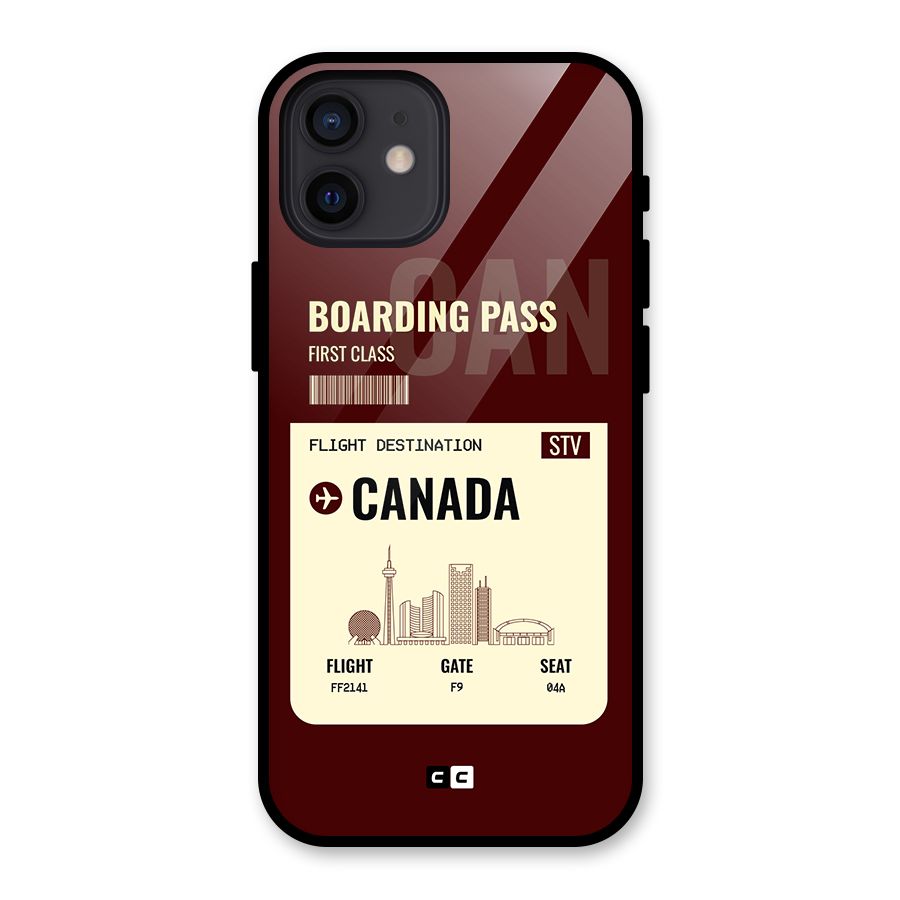 Canada Boarding Pass Glass Back Case for iPhone 12