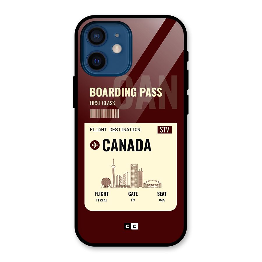 Canada Boarding Pass Glass Back Case for iPhone 12 Mini