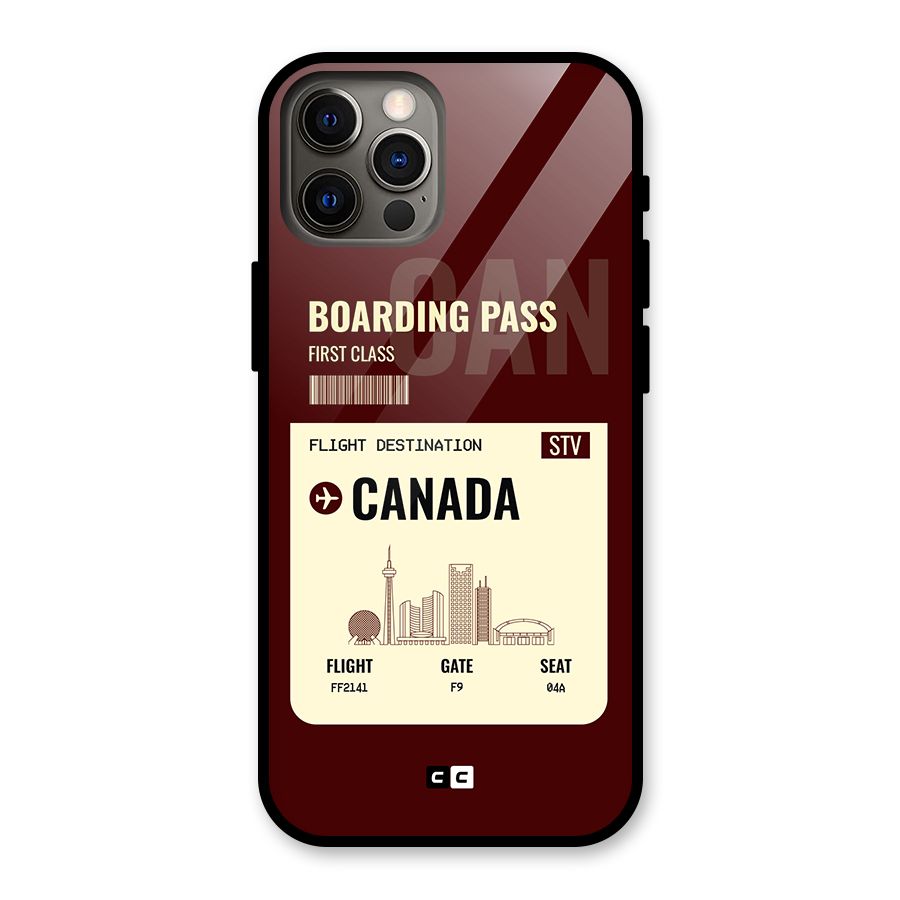 Canada Boarding Pass Glass Back Case for iPhone 12 Pro