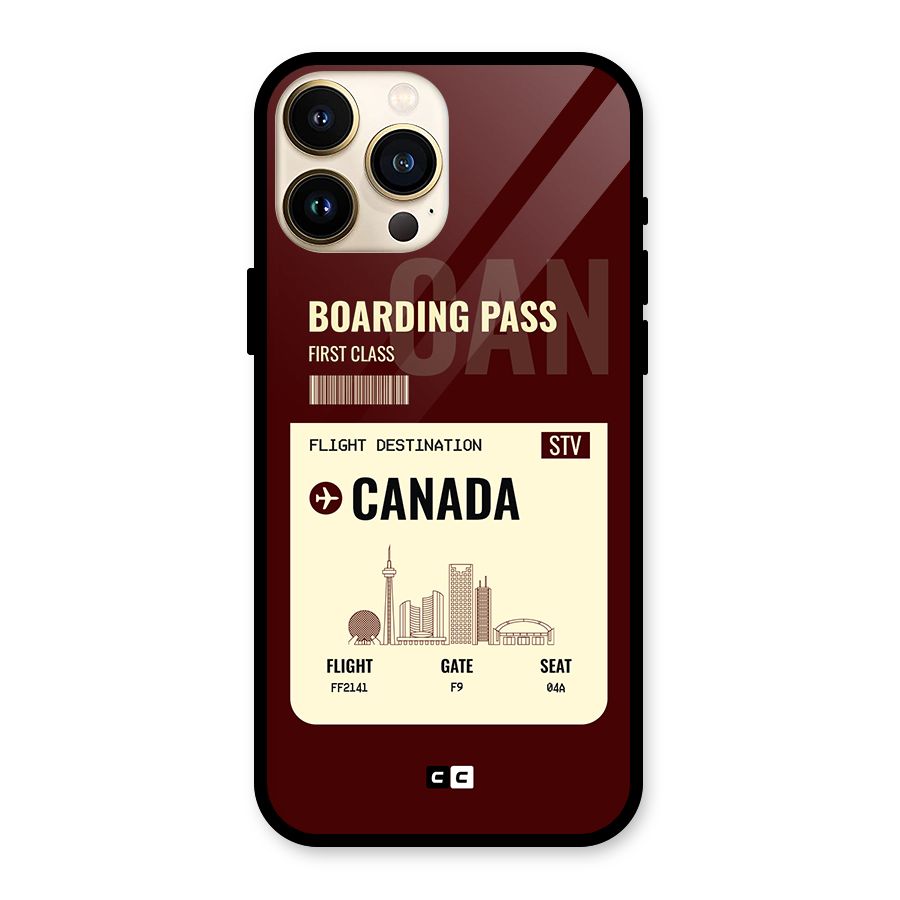 Canada Boarding Pass Glass Back Case for iPhone 13 Pro Max