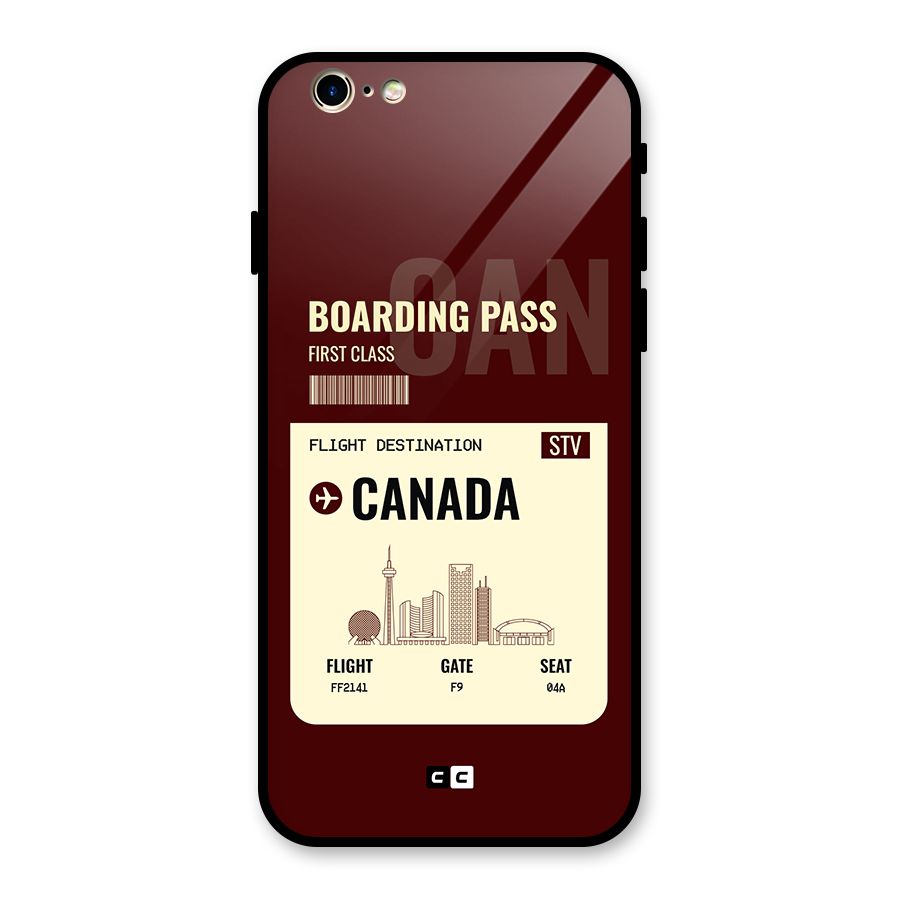 Canada Boarding Pass Glass Back Case for iPhone 6 6S