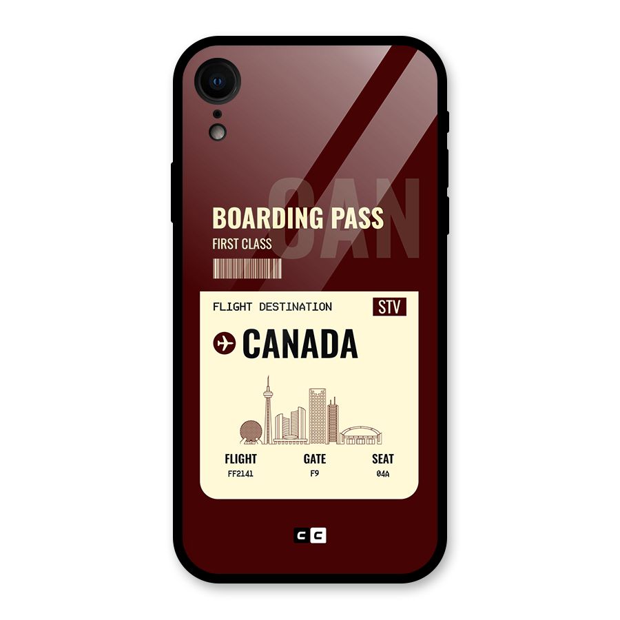 Canada Boarding Pass Glass Back Case for iPhone XR