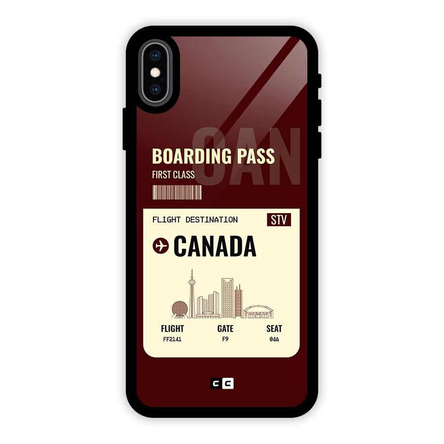 Canada Boarding Pass Glass Back Case for iPhone XS Max