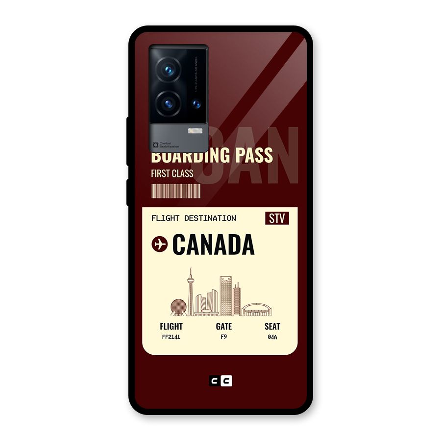 Canada Boarding Pass Glass Back Case for iQOO 9 5G