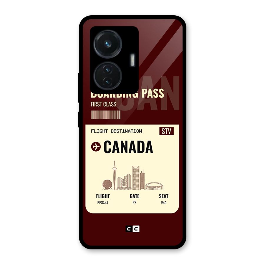 Canada Boarding Pass Glass Back Case for iQOO Z6 44W