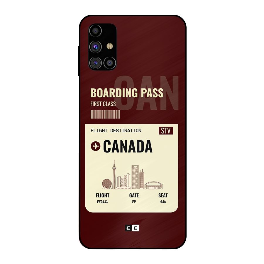 Canada Boarding Pass Metal Back Case for Galaxy M31s