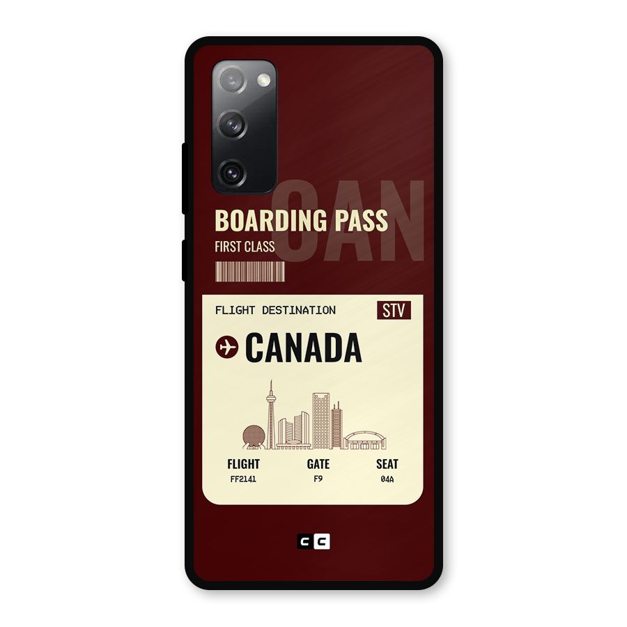 Canada Boarding Pass Metal Back Case for Galaxy S20 FE 5G
