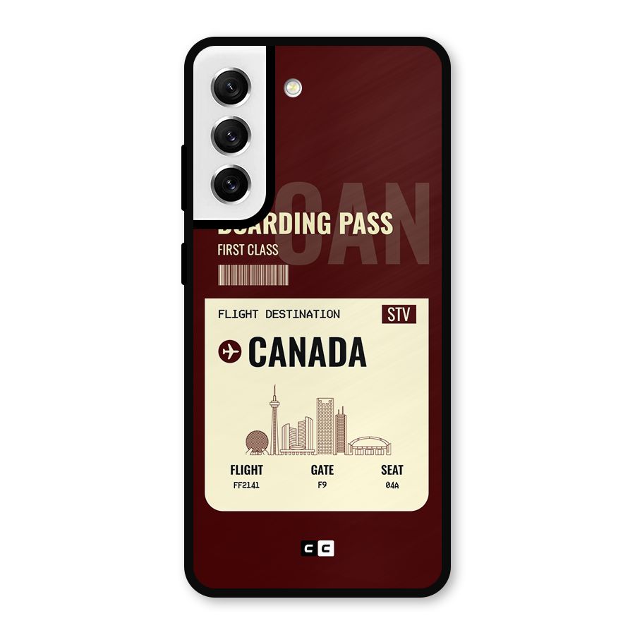Canada Boarding Pass Metal Back Case for Galaxy S21 FE 5G