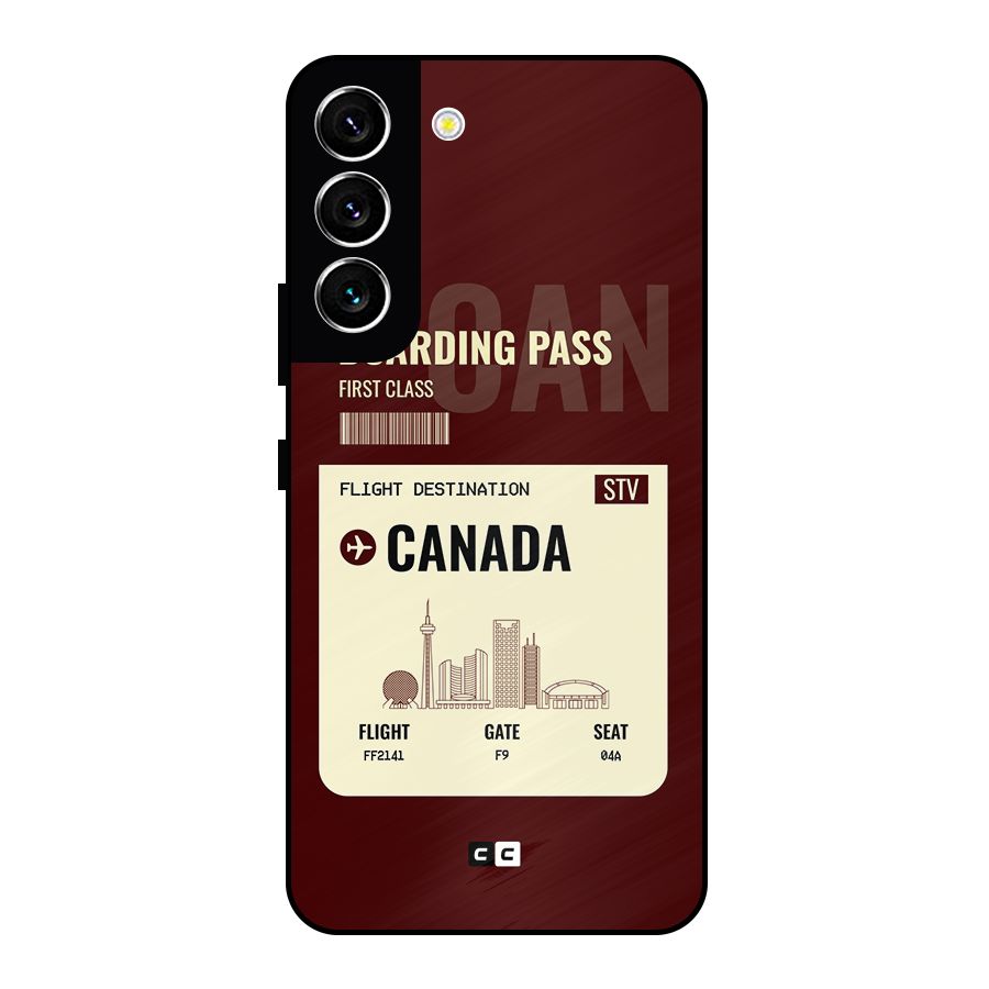Canada Boarding Pass Metal Back Case for Galaxy S22 5G