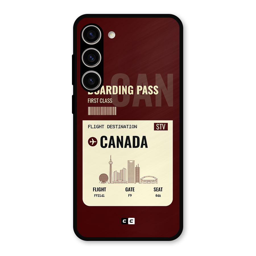 Canada Boarding Pass Metal Back Case for Galaxy S23 Plus
