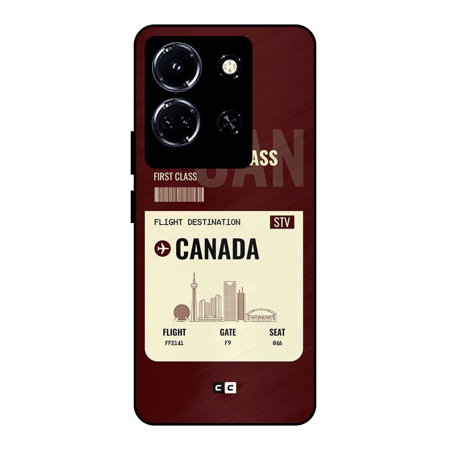Canada Boarding Pass Metal Back Case for Infinix Note 30 5G