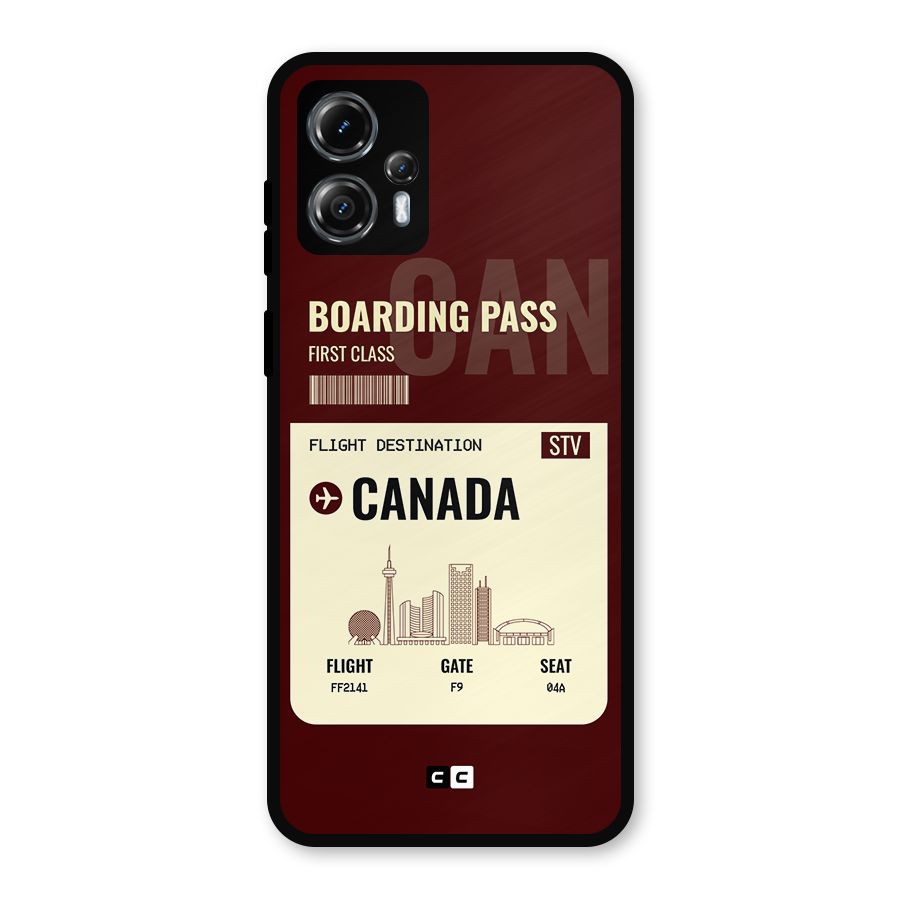 Canada Boarding Pass Metal Back Case for Moto G13