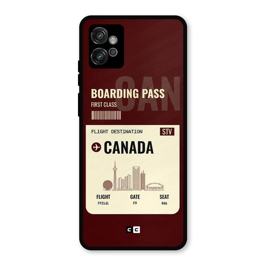Canada Boarding Pass Metal Back Case for Moto G32