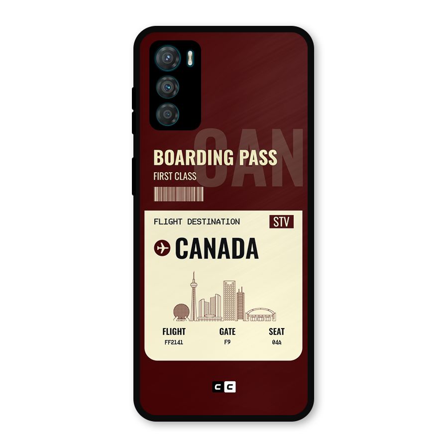 Canada Boarding Pass Metal Back Case for Moto G42