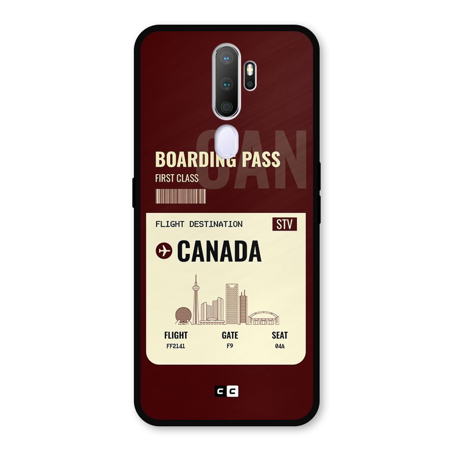 Canada Boarding Pass Metal Back Case for Oppo A5 (2020)