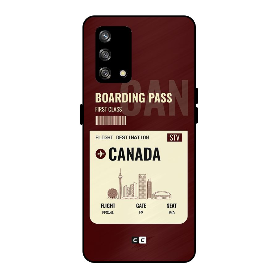 Canada Boarding Pass Metal Back Case for Oppo F19