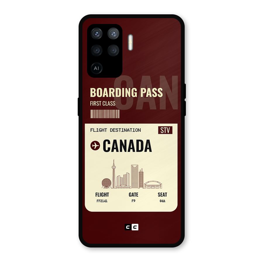 Canada Boarding Pass Metal Back Case for Oppo F19 Pro